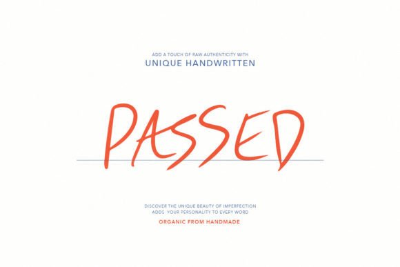 Passed: A Handwritten Font with Organic Energy